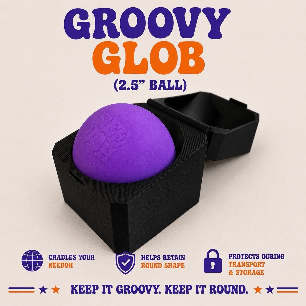NeeDoh Groovy Glob Protective Case Holder 2.5” Ball Travel Storage Cradle