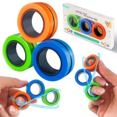 Dermasy Magnetic Rings Fidget Toy 3 PCS Set 3Pcs Multicolor (New),