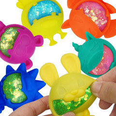 Power Your Fun Glitter Gobblers Squishy 6 pack Fidget Toys for a Child Age 3+ &