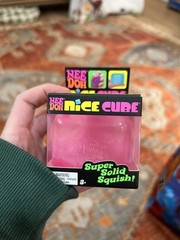 Authentic Schylling Nee Doh Nice Cube Super Solid Squish Cube Pink Needoh Rare