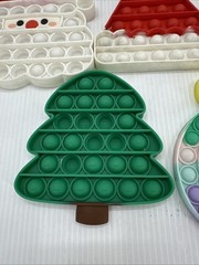 Pop-it Sensory Fidget Bubble Christmas Lot Of 5 Silicone Santa Face, Hat, Tree