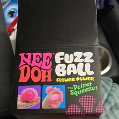 Nee Doh Fuzz Ball Flower Power The Velvet Squeeze Multicolor Tactile Toy 4 Pack