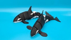 Articulated Orca Whale Flexi Toy 3D Printed Poseable Fidget Sensory Desk Gift