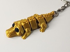 Cute Articulated Crocodile Alligator Stress Autism Gift Mini Toy Keychain Gold