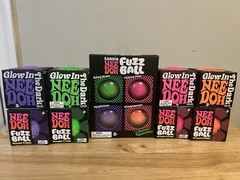 Lot 9 Schylling NeeDoh Authentic Fuzz Ball, Glow In The Dark, Teenie Fuzz Ball