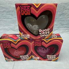 X3 Nee Doh Good Vibes Only Heart Tactile Squeeze Toy,pink,purple,clear White