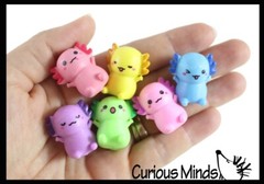 24 Colorful Tiny Axolotls Figurines – Mini Toys – Small Novelty Prize Toy – Part