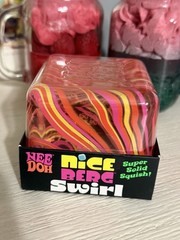 NeeDoh Nice Berg Swirl XL Giant Nee Doh Squishy Swirl Cube Orange Pink Yellow