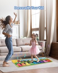 FOKI Floor Piano Mat for Toddlers, 39.3 x 14.1 inch (Portable), Light Blue