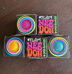 (LOT OF 5) NeeDoh Twirl The Groovy Glob Squishy Toy Nee Doh – Color May Vary