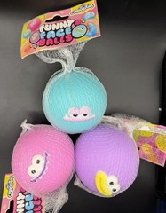 Orb Curiosities Funny Face Balls Squishy (Purple, Teal, Pink) Viral – Set Of 3