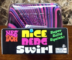 New NeeDoh Nice Berg Swirl XL Giant Nee Doh Squishy Swirl Cube Pink Purple